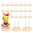 thumbnail image 1 of 24 Piezas de Soporte para Muñecas de Ganchillo, Soporte para Muñecas de Acero con Doble Aguja, Base de Madera para Muñecos de Fieltro, Soporte para Figuras de Acción, 1 of 6