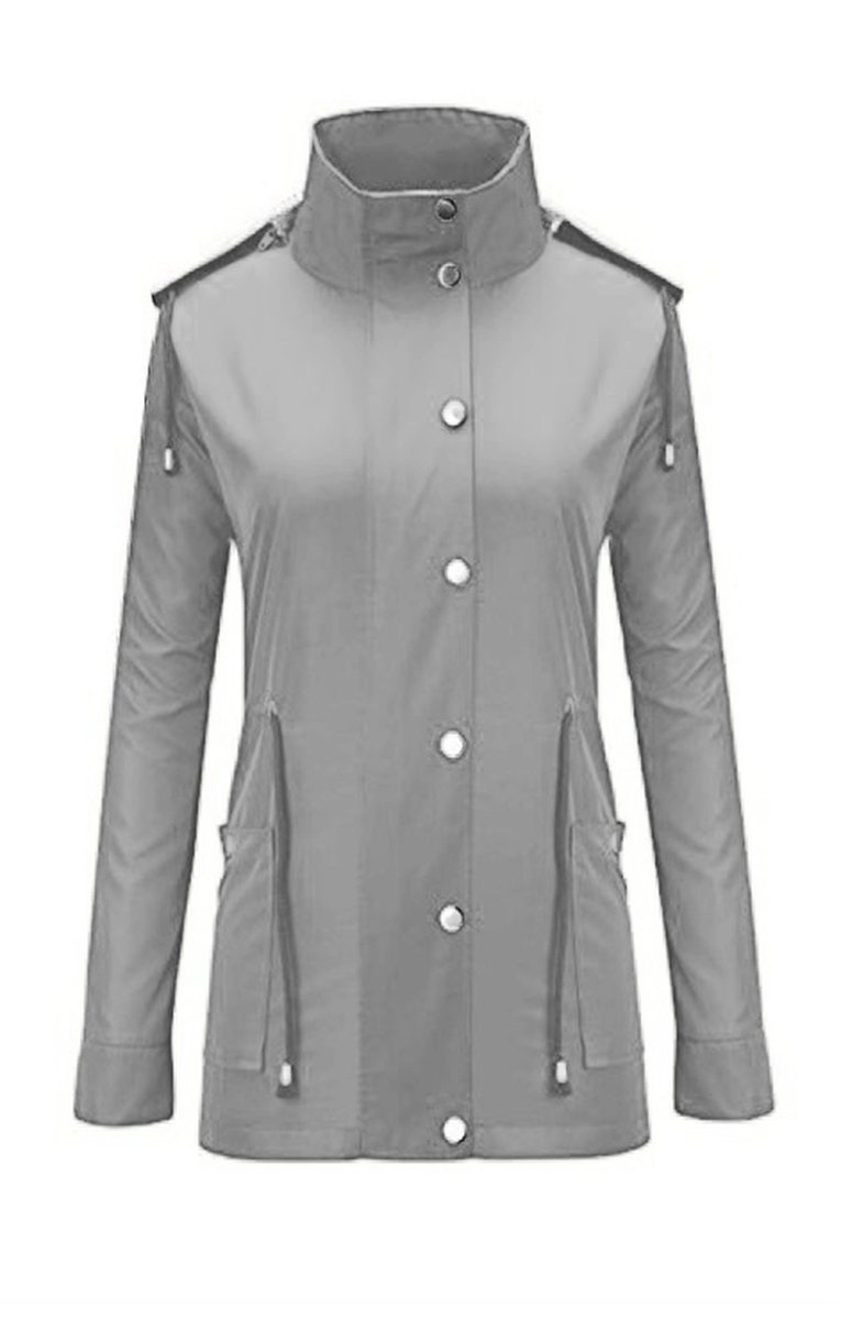 Lightweight Women Hooded Raincoats Long Sleeve Waterproof Rain Jacket