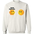 thumbnail image 2 of OXI Crewneck Sweatshirt - You're Pointless,Basic Casual Sweatshirts for Men's and Women Fleece Sweatshirt Long Sleeve- White X-Large, 2 of 2