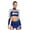 Navy Blue, variant on iiniim 2 Piece Women Cheer Leader Costume Top Skirt Cosplay Cheer Halloween Cheerleading Party Green XXL