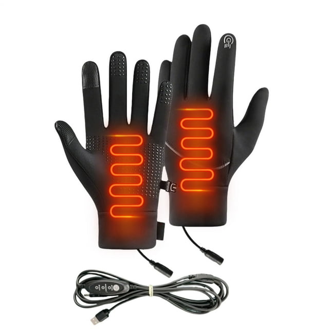 Rapeiae Heated Gloves for Men Women Mittens Touchscreen Waterproof USB Winter Gloves Heating Glove for Driving Cycling Hunting Hiking