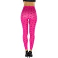 thumbnail image 2 of ToBeInStyle Women's Polka Dot Ankle Long Leggings - Hot Pink w/Black Polka Dot - One Size, 2 of 7