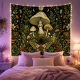 thumbnail image 2 of Mushroom and Moth in a Starry Celestial Garden, Mystical Vintage Illustration for Nature Lovers, Ethereal Botanical Wall Art, Birthday Gift Tapestry Wall Hanging for Bedroom and Living Room, 2 of 7