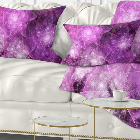 Designart Pink Rotating Polyhedron - Abstract Throw Pillow - 12x20