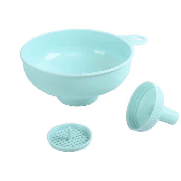 Hytrove Embudo De Plástico Azul Con Boca Ancha Para Trasvasar Aceite Vino Y Otros Líquidos En Cocina