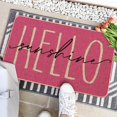 thumbnail image 5 of Pink Hello Sunshine Summer Decorative Doormat, Seasonal Spring Holiday Low-Profile Floor Mat Switch Mat for Indoor Outdoor 17 x 29 Inch, 5 of 6