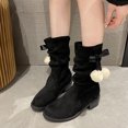 thumbnail image 2 of Fesfesfes Fuzzy Boots for Women Winter Boots Shoes Low-Heel Comfortable Outdoor Non-Slip Outdoor Snow Boots US:9(42), 2 of 6