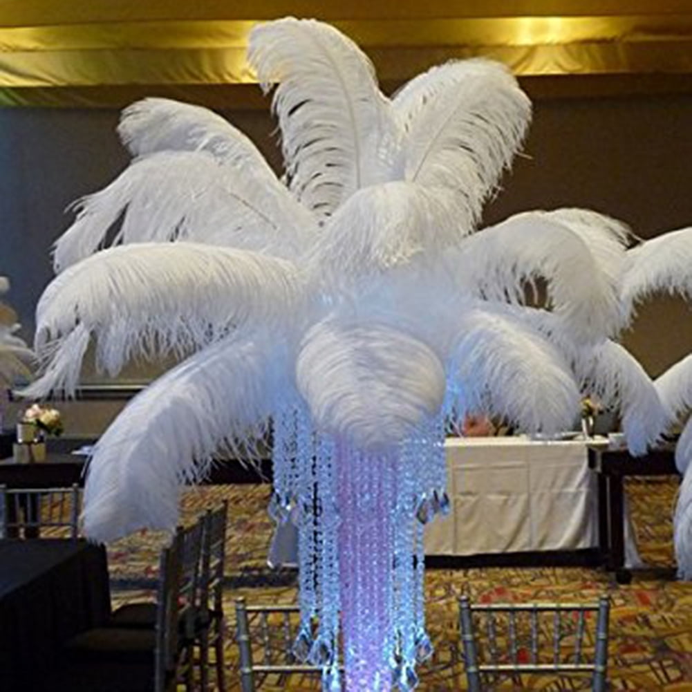 Ostrich Feathers 12-14inch Sky Blue Ostrich Feathers Plume for Wedding Centerpieces Home Vase Decoration per Pack of 10 