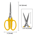 thumbnail image 6 of Zenport ZS102 Floral Scissors With Safety Cap, 2.75 Inch Carbon Steel Blades, Yellow - 10 Pack, 6 of 6