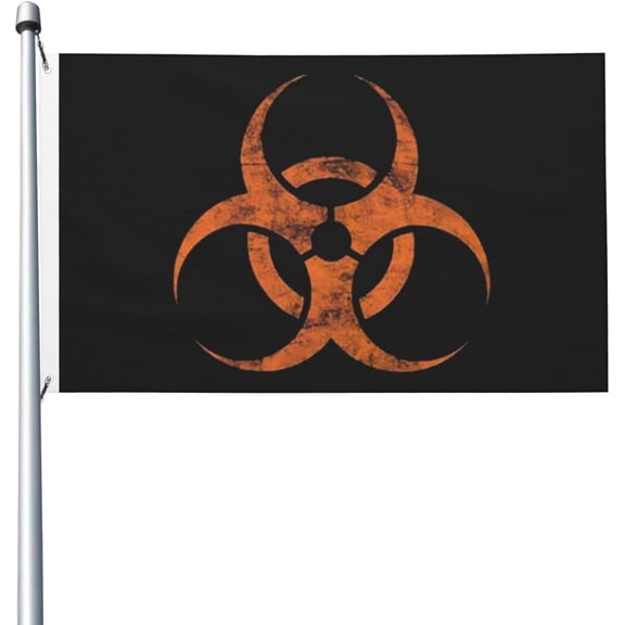 Biohazard Warning Symbol 3x5 Double Sided Flag Fade Resistant Banner Polyester Flag with 2 Brass Grommets For Indoor Outdoor