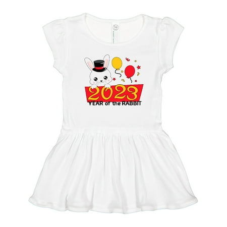 

Inktastic 2023 Year of the Rabbit Gift Toddler Girl Dress
