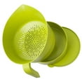 thumbnail image 2 of Green Easy Greasy Plastic Strainer with Handle - 3 Pc Colander Set - Ground Beef Grease Strainer (Green), 2 of 2