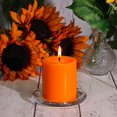 thumbnail image 3 of Set of 3 Orange Pillar Candles 3" x 3" Unscented for Weddings Home Holidays Relaxation Spa Church…, 3 of 3