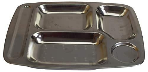 2Pack Details about   SU company Stainless Steel Divided Diet Plate Food Control Tray 5 