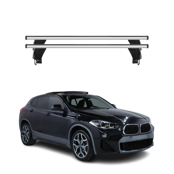 OMAC Roof Rack Cross Bars for 2018-2023 BMW X2 F39 Top Aluminium Silver 2Pcs