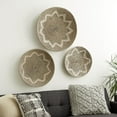 thumbnail image 3 of DecMode Brown Seagrass Handmade Woven Floral Basket Plate Wall Decor with Black and White Accents (3 Count), 3 of 12