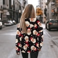 thumbnail image 3 of COEQINE Women's Hoodies Tops Sweatshirts Pullover Oversized Loose Crewneck Fit Soft Fashion Y2K Long Sleeves Casual Wear Christmas Santa Claus Black Lightweight Outfits Clothes, M, 3 of 7