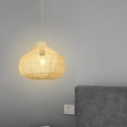 thumbnail image 4 of Lámpara colgante de ratán Gloria tejida para Cocina Dormitorio comedor color beige, 4 of 9