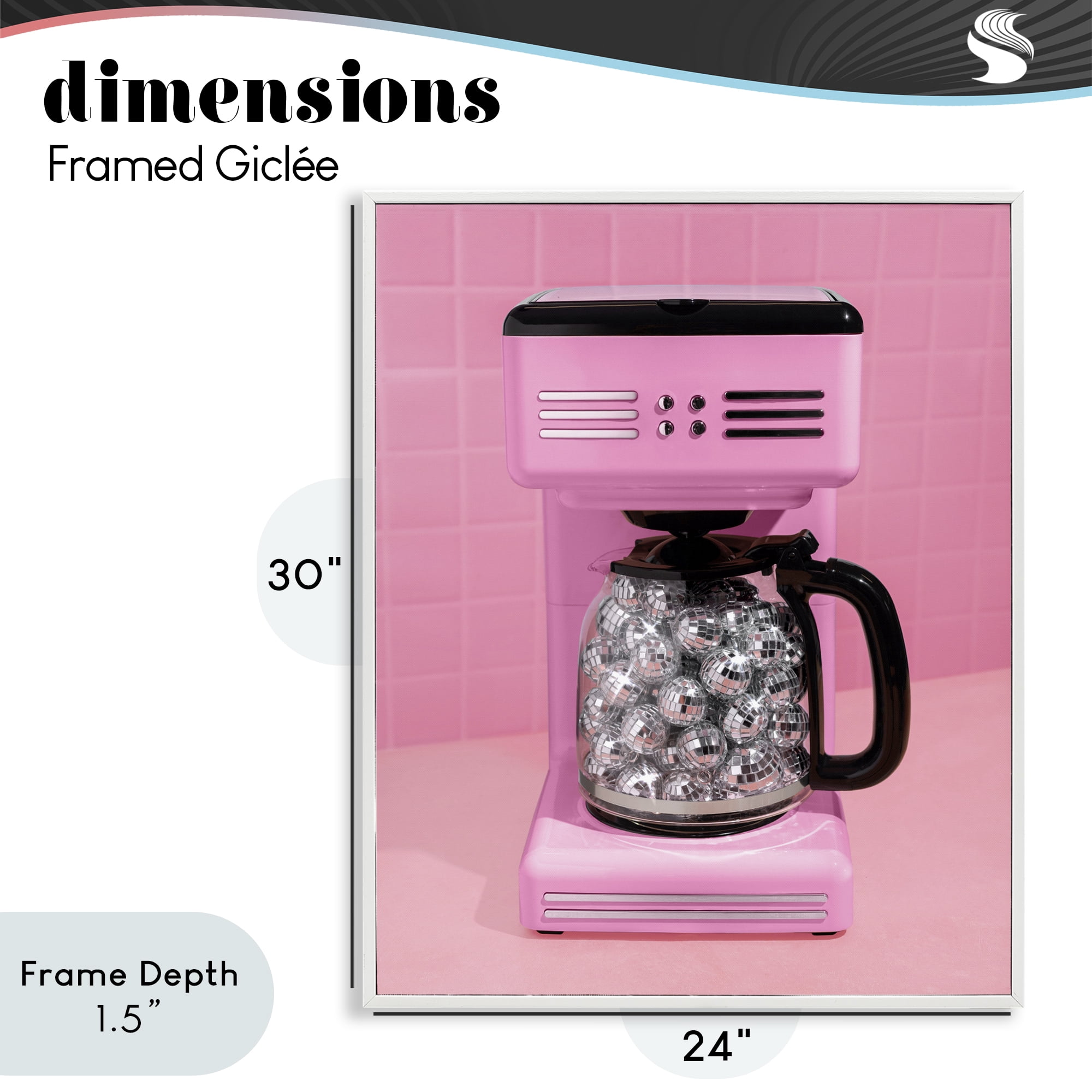 Stupell Industries Disco Coffee Over Pink White Framed Giclee Art, design by LISH Creative