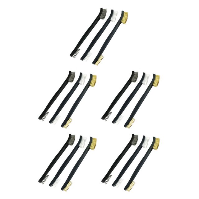 Naiovety 3 Pieces Mini Steel Wire Brush Household Rust Tool Nylon Grinding Metal Burring Brass Kits Polishing Set Home Cleaning Remover Type2 NO2
