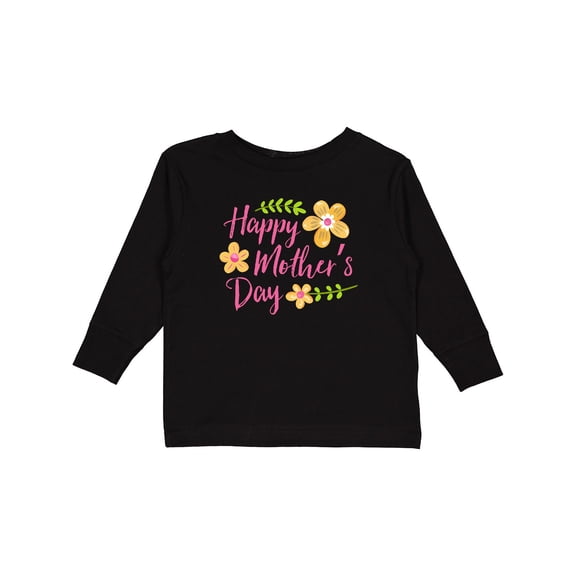 Inktastic Happy Mothers Day with Flowers Boys or Girls Long Sleeve Toddler T-Shirt