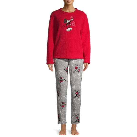 Women's and Women's Plus Plush PJ Set - Mickey