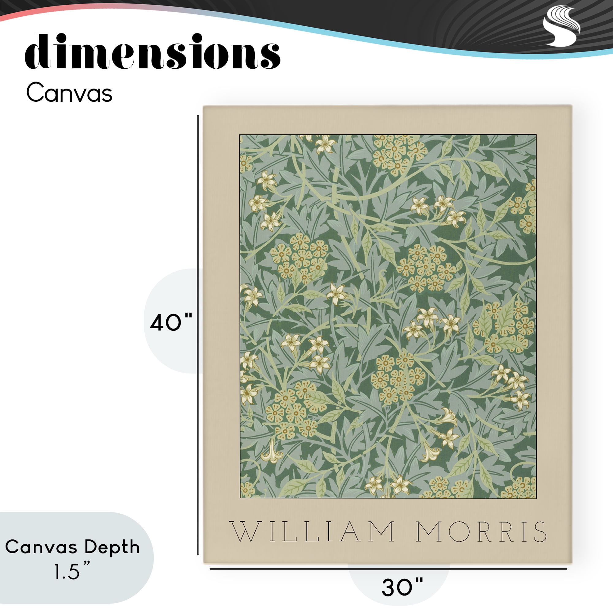 Stupell Industries William Morris Green Tones Canvas Wall Art, design by Lil' Rue