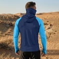 thumbnail image 4 of Men's UPF 50+ Sun Protection Compression Hooded Shirt, Slim Fit Long Sleeve Color Block Rash Guard with Integrated Face Mask for Fishing and Hiking, 4 of 6