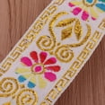 thumbnail image 4 of 7M (45mm/1.77inch) Jacquard Ribbon Woven Border Sew Ribbon Crafts Decor - White, 4 of 8