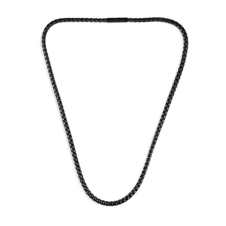 Men's Link 24 Chain 6mm in Black Plated Stainless Steel