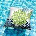 thumbnail image 2 of Green Blue Flower Pillow Covers 20x20 Inch Set of 2 White Gray Colored Throw Pillows Outdoor Waterproof Decor for Living Room Sofa Patio Funiture Garden Floral Polyester Pillow Covers 002K20, 2 of 6
