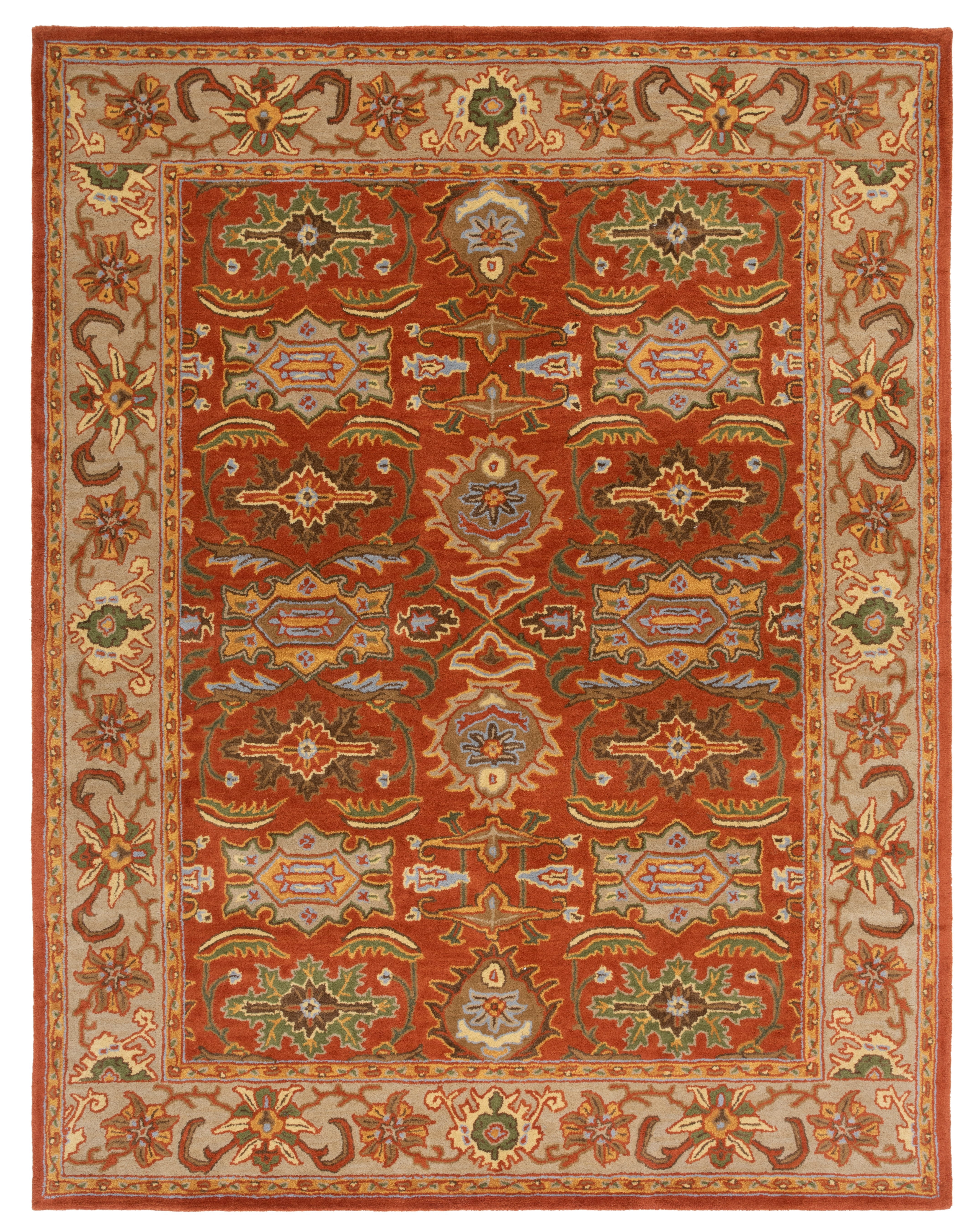 Safavieh Heritage Giles Oriental Wool Area Rug, Rust/Beige, 11' x 15'