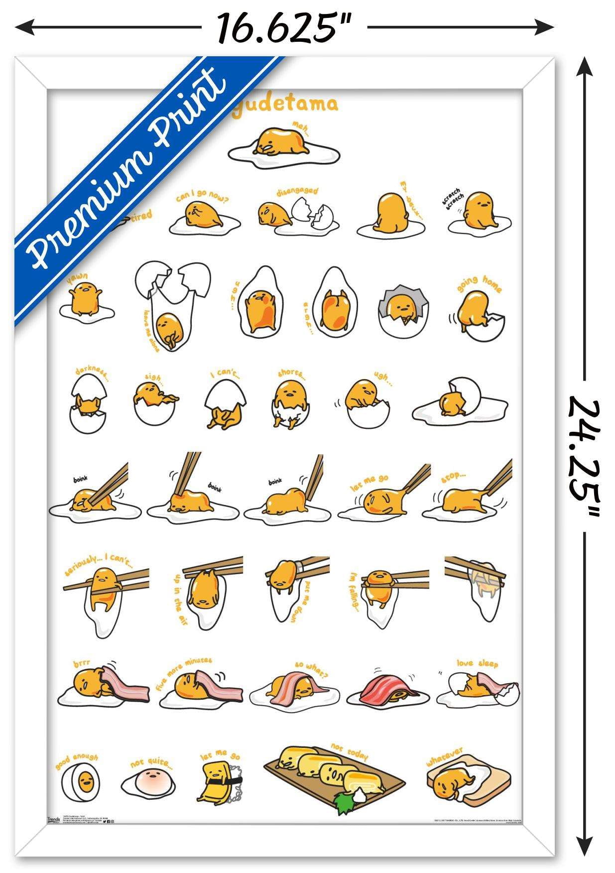 Gudetama - Grid Wall Poster, 14.725" x 22.375", Framed