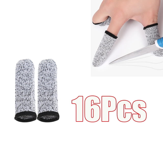 Cunas para dedos resistentes a cortes Macarena 16 piezas extensor de mangas para dedos HPPE tapones para dedos
