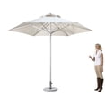 thumbnail image 3 of HomeRoots 9' Ecru Polyester Round Market Patio Umbrella, 3 of 7