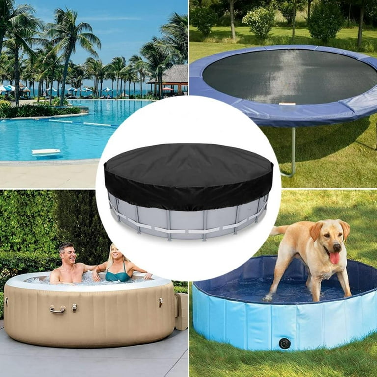 Round Pool Cover, Solar Covers for Above Ground Pools, Inground Pool Cover  Protector with Drawstring Design Increase Stability, Hot Tub Cover Ideal