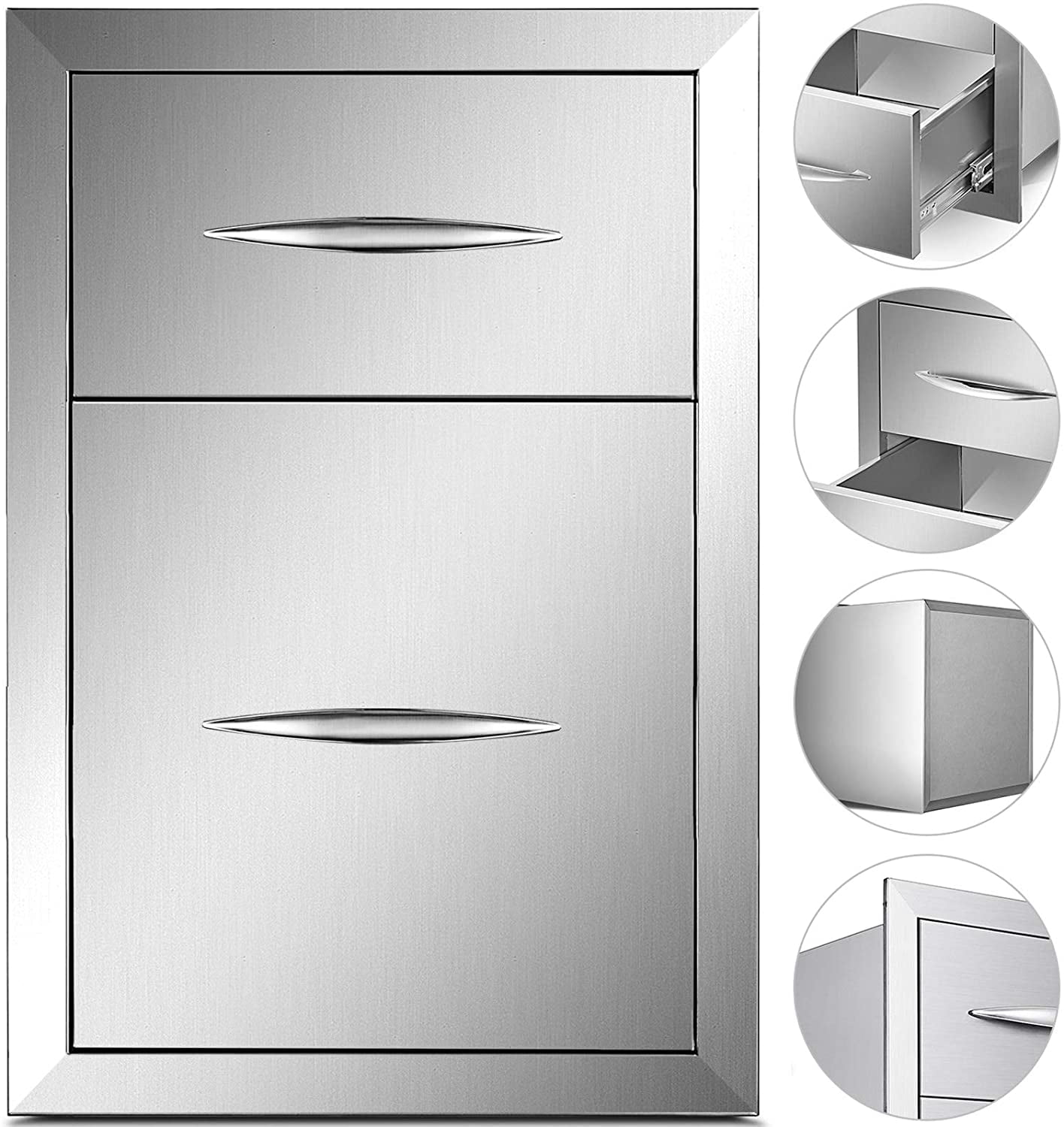 VEVOR 13x20.4 Inch Outdoor Kitchen Drawers Stainless Steel Double