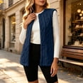 thumbnail image 5 of IROINNID Women's Fleece Vest Open Front Cable Knit Sleeveless Cardigan Coat with Pockets for Cozy Fall Winter Layering and Everyday Wear, 5 of 8