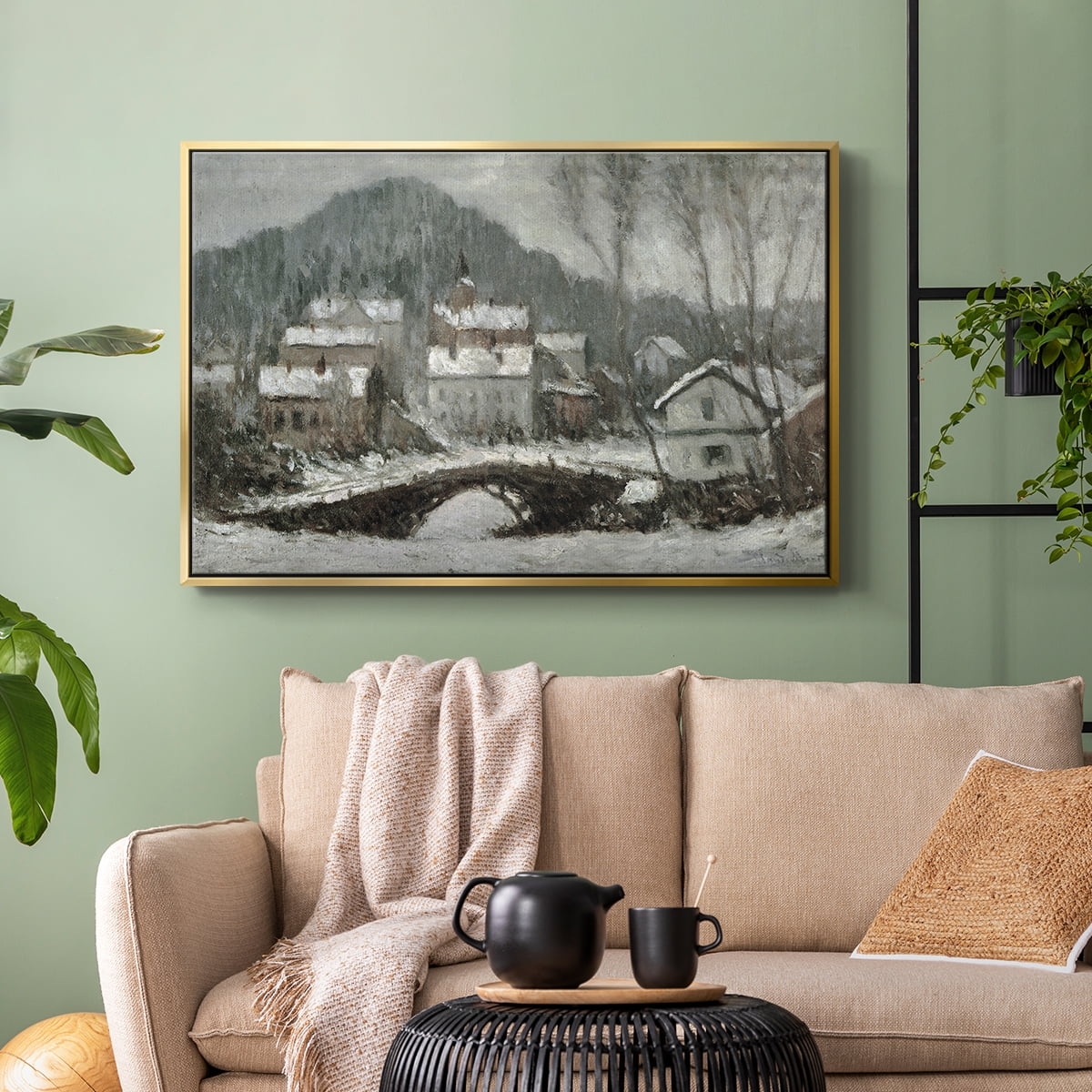 Vintage Landscape-CLXV By Wexford Home Framed in Gold Wood Gallery Wrapped Canvas 27 in. x 41 in.