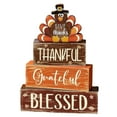 thumbnail image 4 of Thanksgiving Wooden Stack with Turkey Topper - Farmhouse Holiday Centerpiece for Dining Desktop Ornament for Festive, 4 of 5