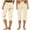 Beige, variant on Capris Pants for Women Plus Size Summer Cargo Long Shorts Solid Color High Waist Hiking Shorts with Pockets
