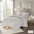 thumbnail image 3 of 3-Piece Tufted Cotton Chenille Medallion Comforter Set Grey Full/Queen, 3 of 6