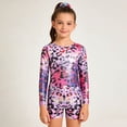 thumbnail image 2 of MEZZALL Outfit Sets Kids Girls Long Sleeve Performance Leotard With Glitter Print And Matching Shorts Hair Scrunchie For Dance Gymnastics Stage Boho Children Fashion Clothes Sets, 2 of 9