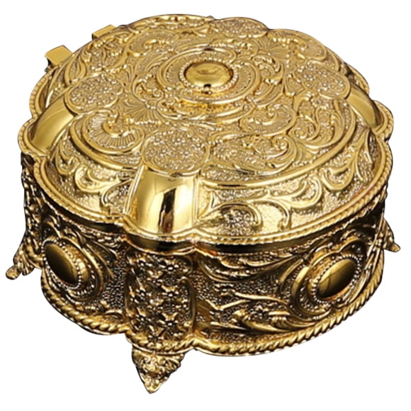 Vintage Metal Small Jewelry Box Trinket Box European Style Retro Trinket Storage Organizer Box