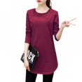 thumbnail image 2 of Women Autumn Round Collar Solid Color Slim Versatile Long Sleeve Blouse Casual Female T-Shirt Tops, 2 of 6