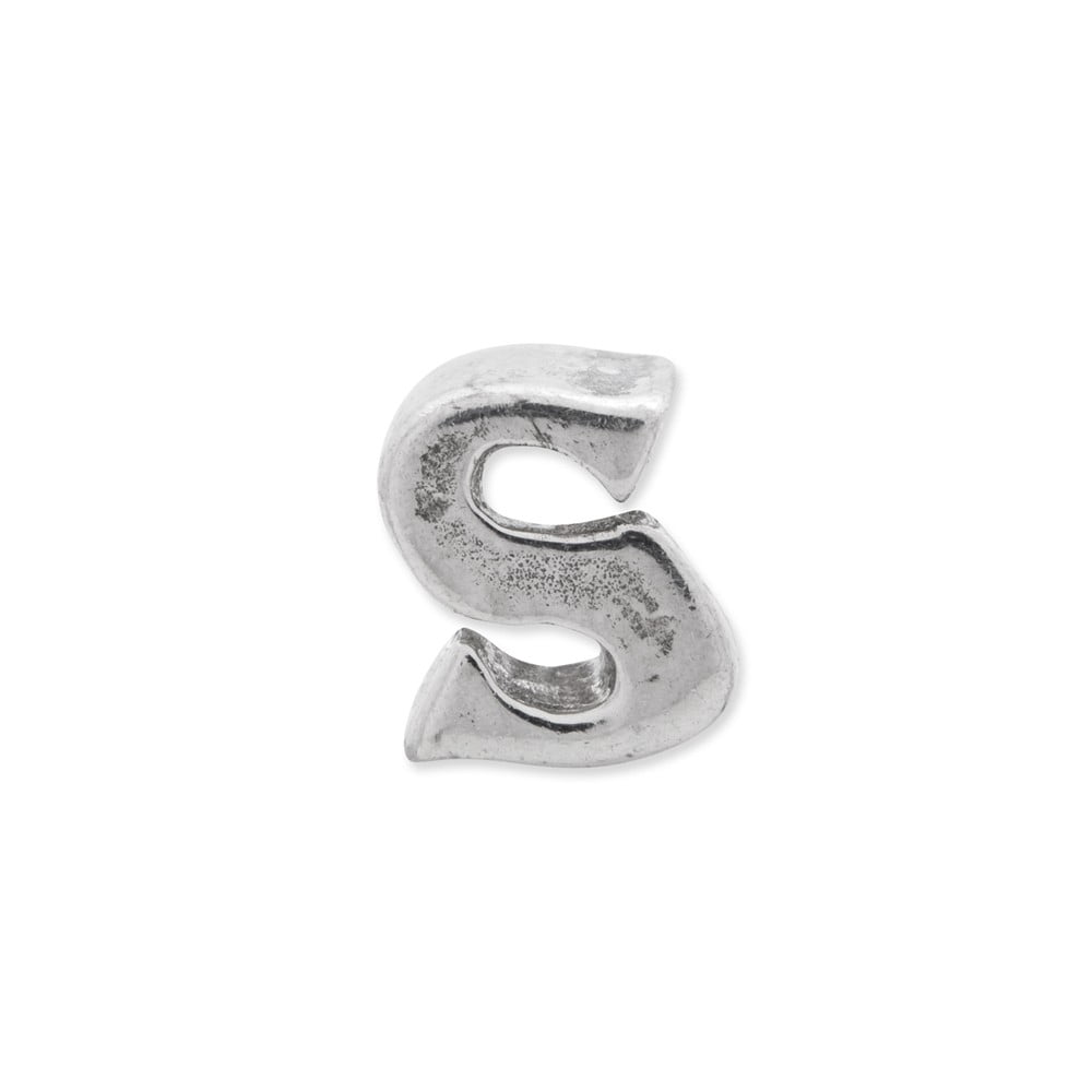 925 Sterling Silver Reflections Letter S Bead; for Adults and Teens; for Women and Men