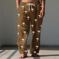 thumbnail image 1 of Pantalones largos para hombre, cintura elástica, transpirables, cómodos, suaves, informales, de playa, de poliéster., 1 of 5