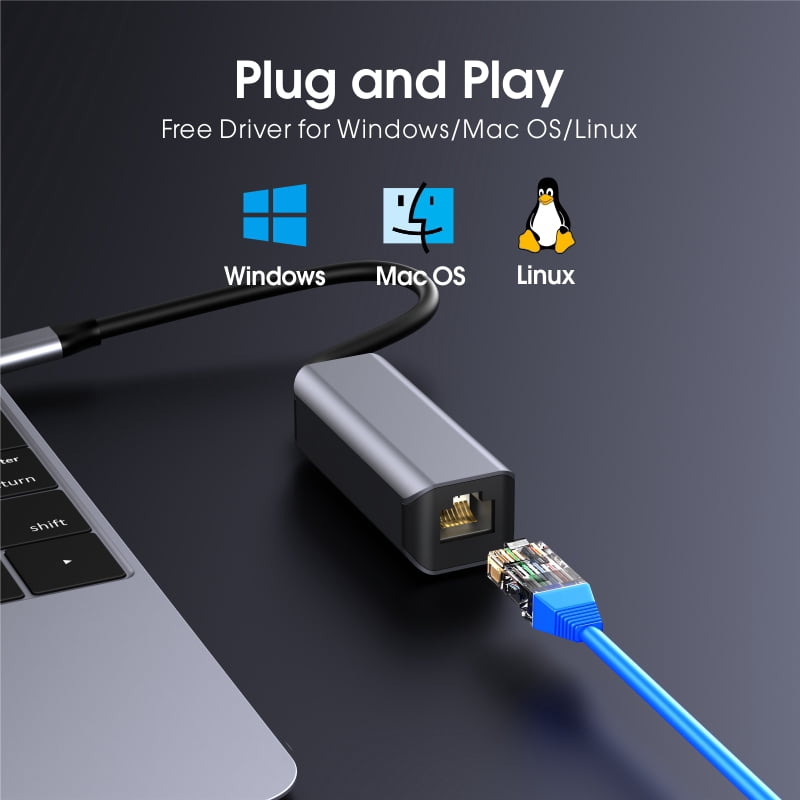 DOONJIEY High Quality USB Type C Hub Adapter 1000Mbps USB Lan Adapter USB to Ethernet Converter