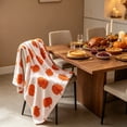 thumbnail image 5 of Fall Pumpkin Sherpa Throw Blanket, 28"×40" Plush Flannel Blanket with Orange Pumpkin Print, Soft Warm Reversible Seasonal Throw, Decorative Couch Cover for Thanksgiving Bedroom Living Room Decor, 5 of 6