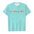thumbnail image 4 of UOGENLI Tops for Girls 10-12 Cropped Children's Fashion Back to School Season Printed Round Neck Short Sleeve Casual T Shirt Top Shirts for Girls 6-7 Girls Summer Tops Mint Green 12-13 Years, 4 of 4